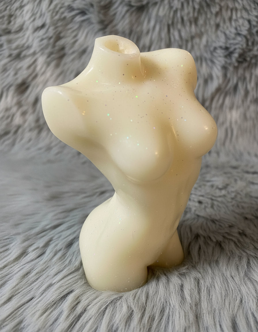 Marble Like/White Vase/ Goddess body/One of a kind/Hand made