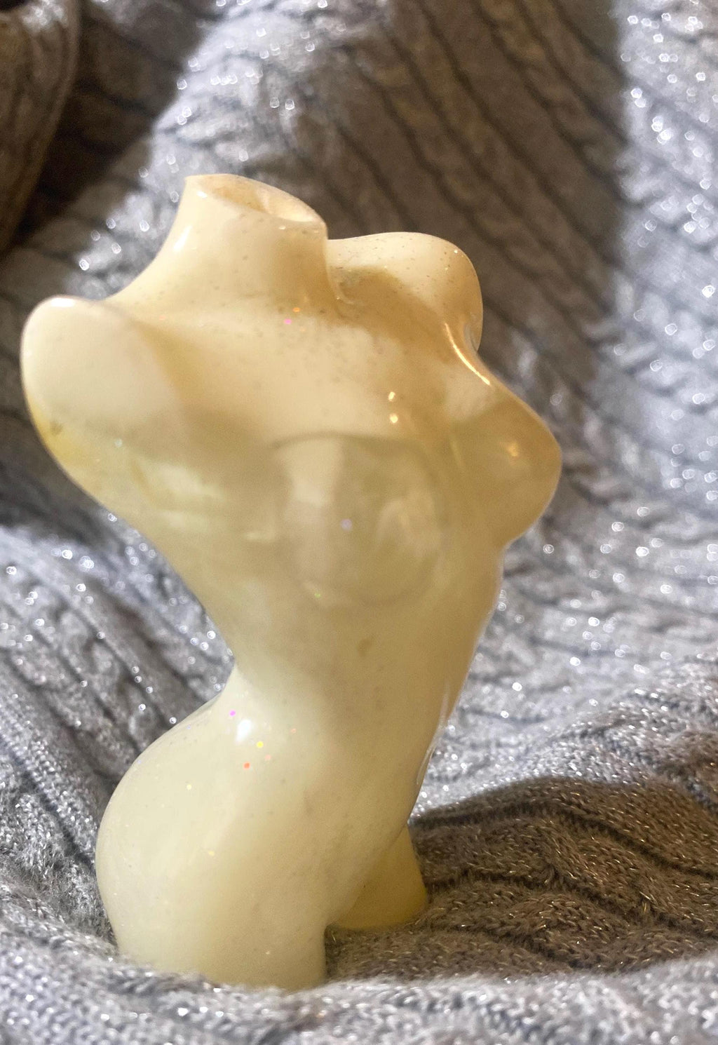 Marble Like/White Vase/ Goddess body/One of a kind/Hand made
