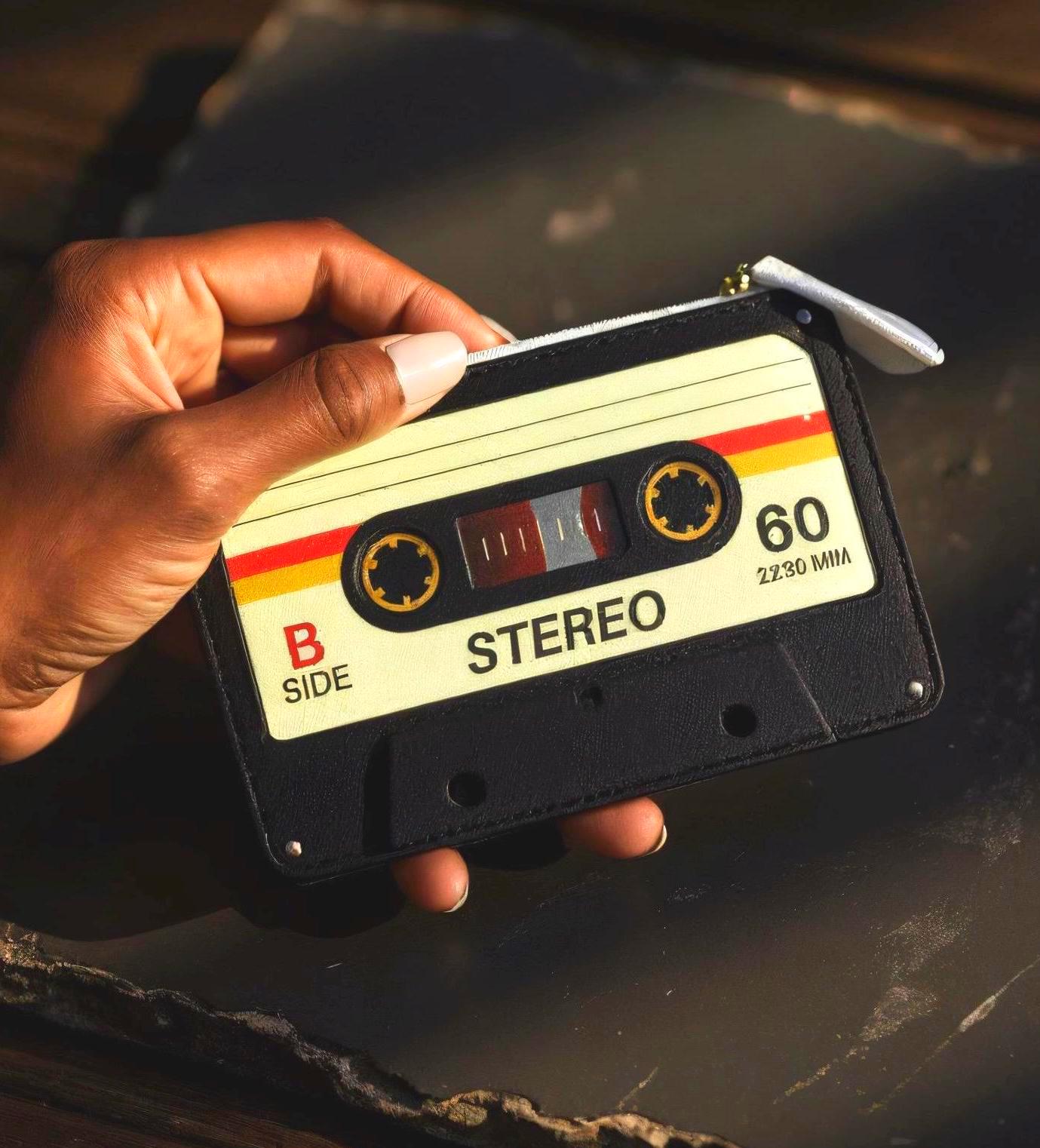 Retro Cassette Tape Clutch: Vintage 80s Style Mini Purse