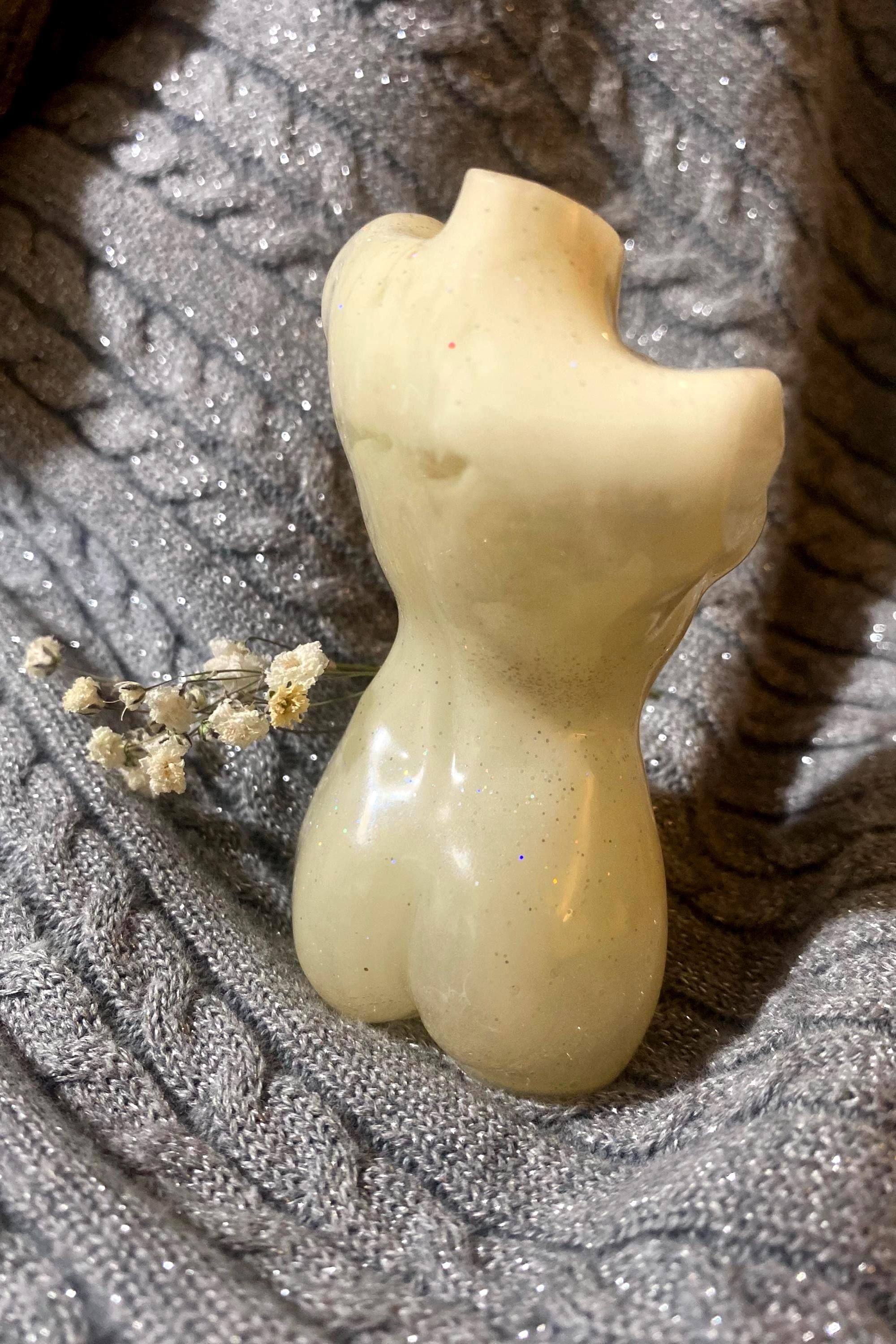 Marble Like/White Vase/ Goddess body/One of a kind/Hand made