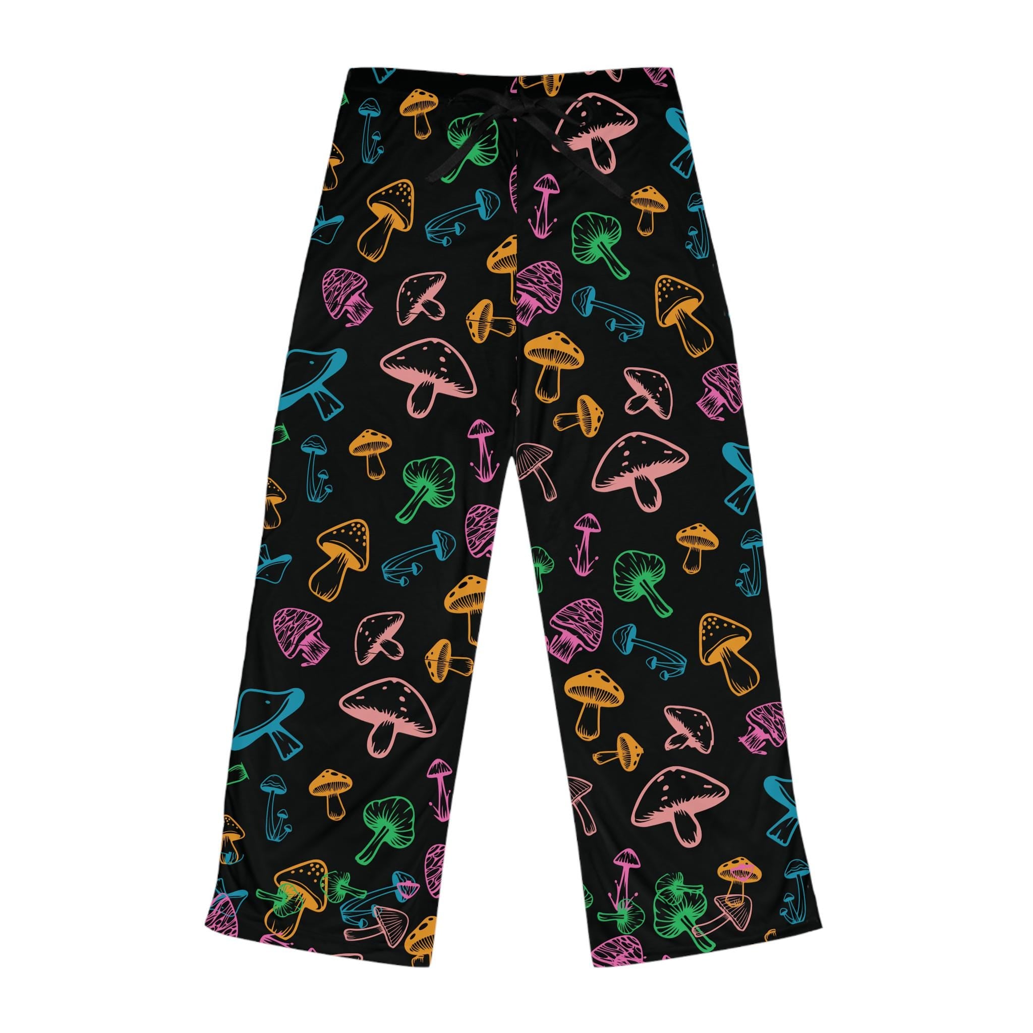 Colorful Mushroom Pajama Pants: Women's Cozy Lounge Sleepwear