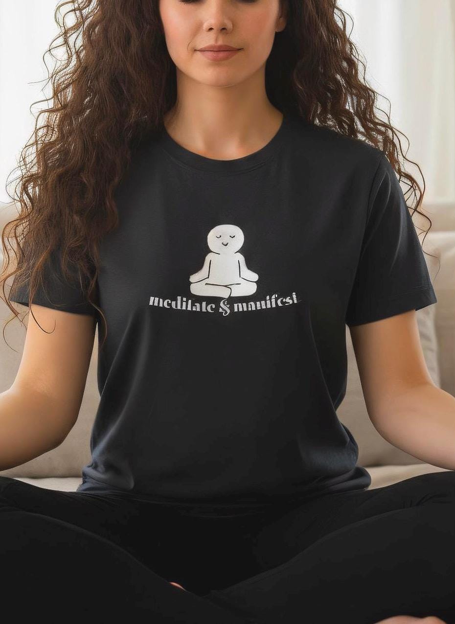 Unisex Cotton Graphic T-Shirt: Meditate & Manifest