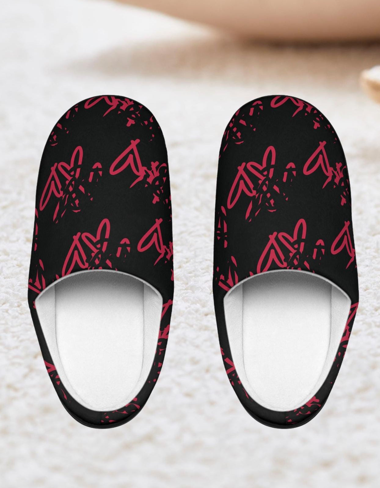 Red Heart Plush Slippers: Cozy Indoor/Outdoor Shoes