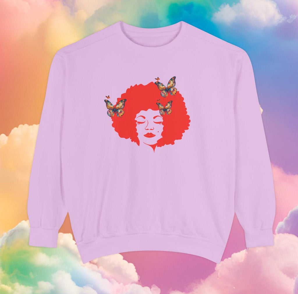 Afro Art Sweatshirt: Embroidered Unisex Graphic Top - Cozy Cotton Blend