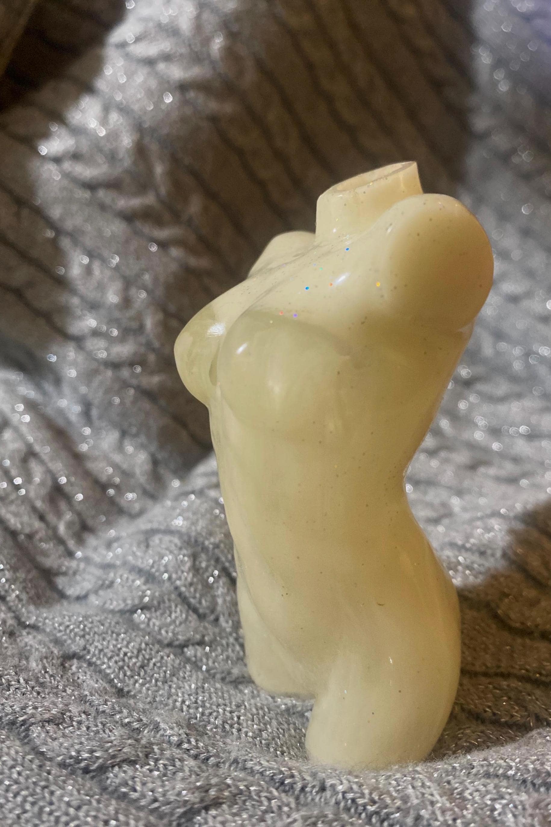 Marble Like/White Vase/ Goddess body/One of a kind/Hand made