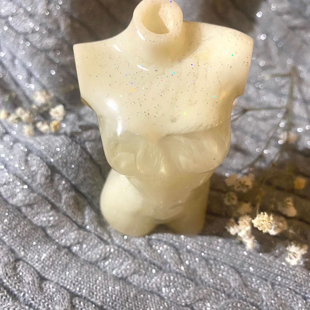 Marble Like/White Vase/ Goddess body/One of a kind/Hand made
