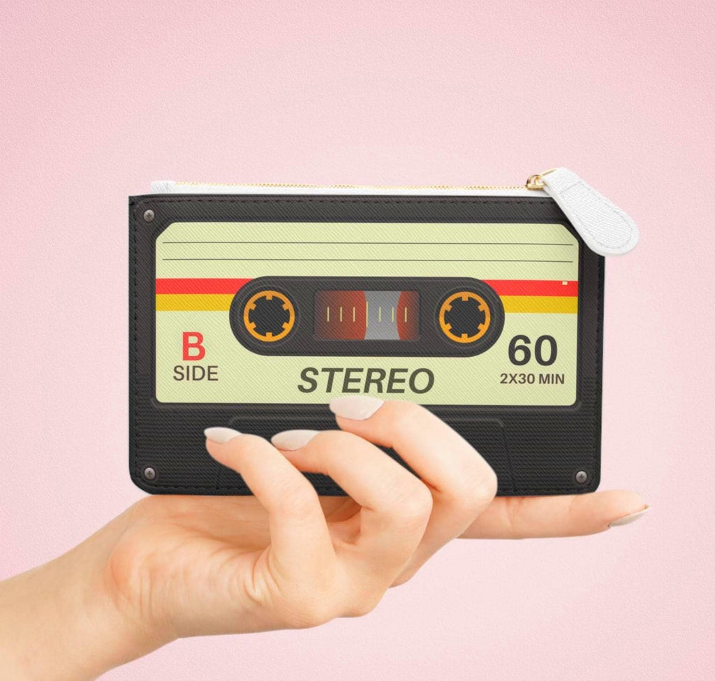 Retro Cassette Tape Clutch: Vintage 80s Style Mini Purse