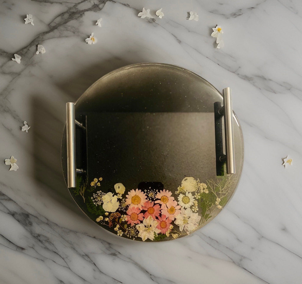 Dark Garden -Pink Tray Large