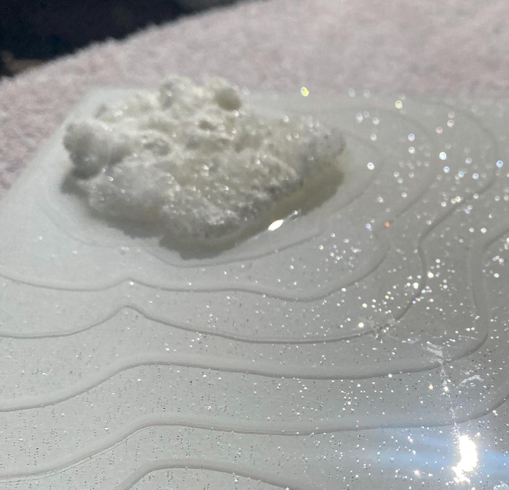 White Stone Ripple Geode Wall Art: 6x6 Resin Canvas, Gloss Finish