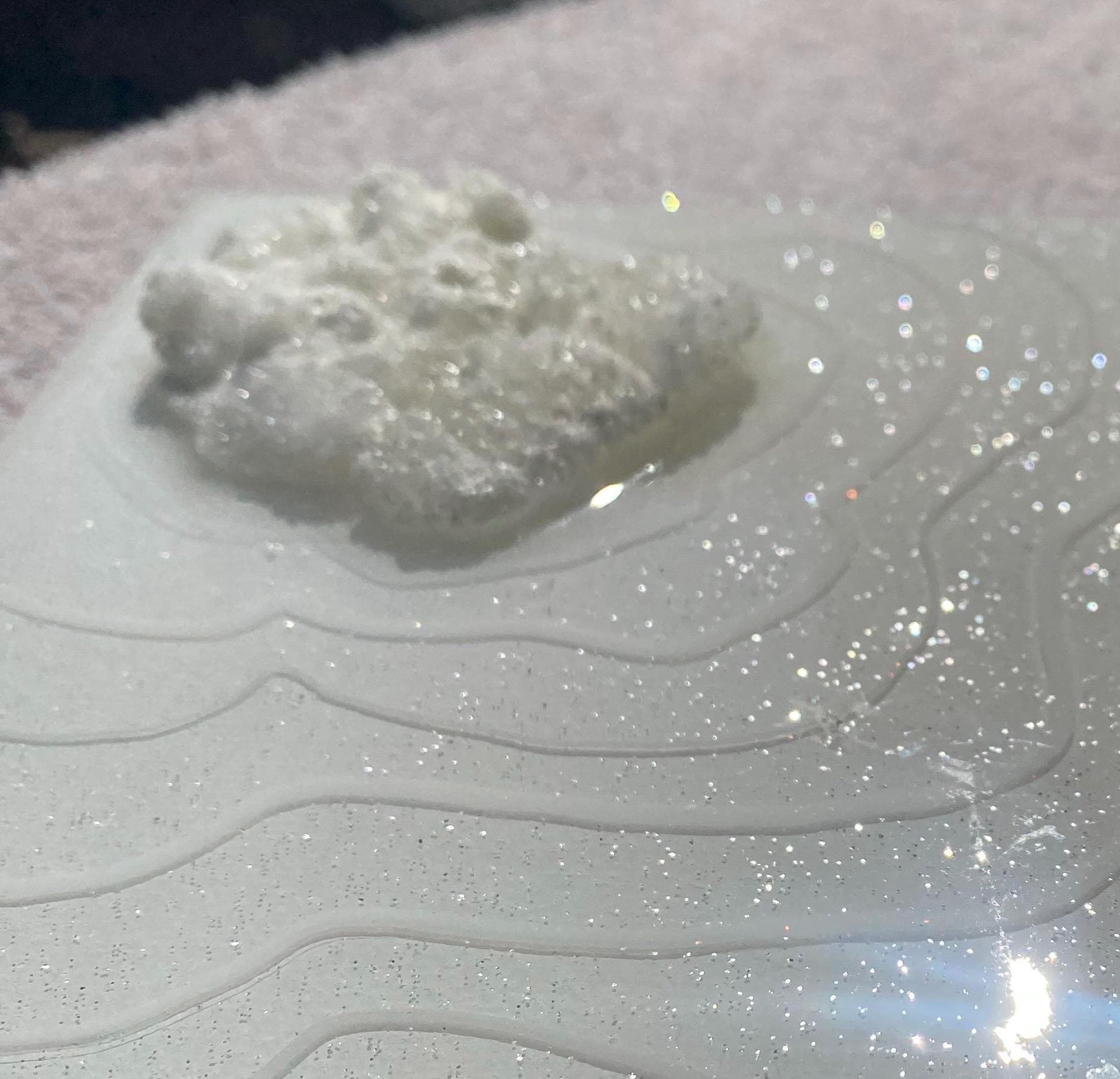 White Stone Ripple Geode Wall Art: 6x6 Resin Canvas, Gloss Finish