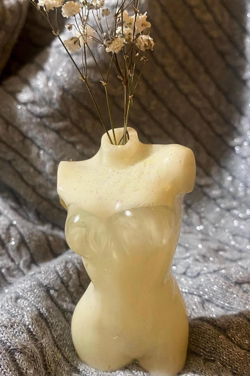 Marble Like/White Vase/ Goddess body/One of a kind/Hand made